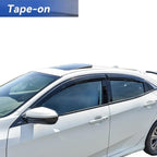 Tape-On Window Visors Rain Guards Shield for 2016-2021 Honda Civic Hatchback, Window Wind Deflectors Vent Shades for 16-21 Civic (Not Fit for Sedan),Vent Visors,Car Accessories-4pcs