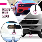 Bling Car Accessories Bling Heart Handle Ring Car Accessory for Women Hearts Hand Strap Drift Charm Rear Bumper Warning Ring Decor for Auto Interior Exterior Decoration(Hot Pink,Heart Style)