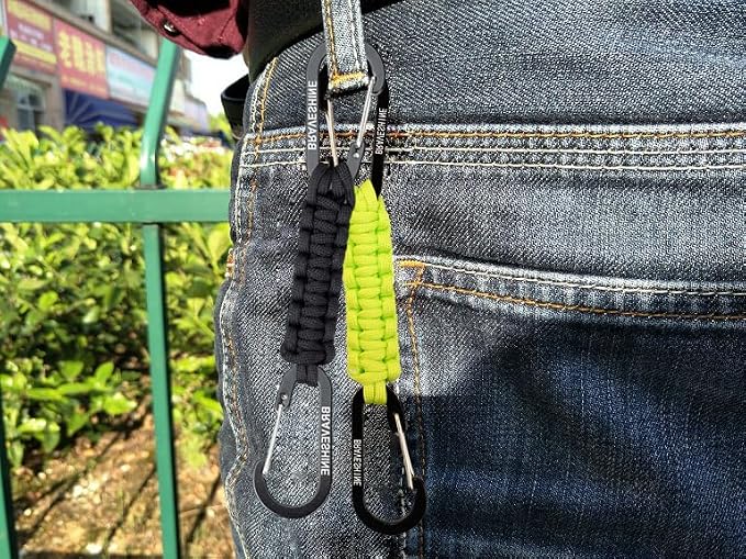 Paracord Keychain Carabiner Clip, D Ring Lanyard Hanger Stroller Hook for Water Bottle, Key, Backpacks, Men, Women