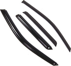 WD2-203 Dark Smoke 4 Pcs Set Window Visor (Outside Mount) Deflector Rain Guard Compatible with 2004-2007 Buick Rainier