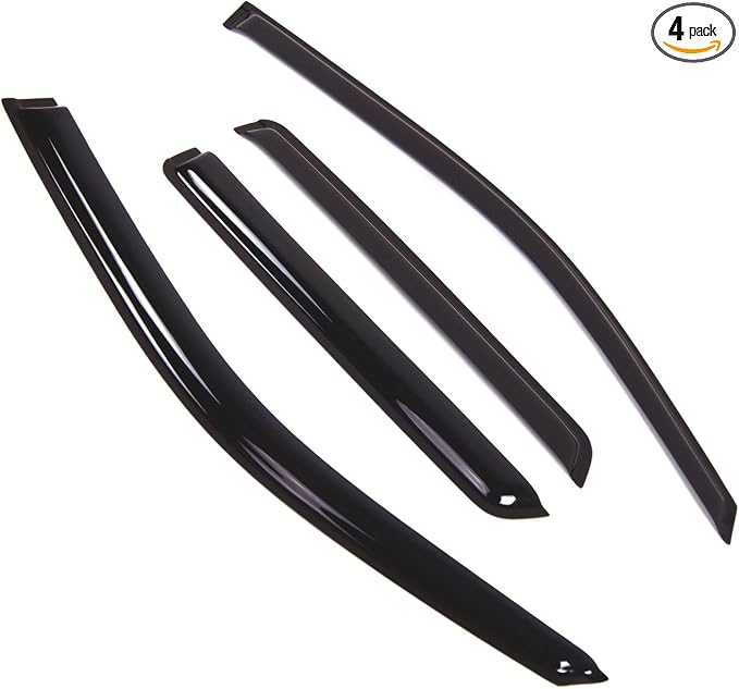 Outside Mount Window Vent Visors Rain Guards Compatible with Isuzu Isuzu Ascender 2004-2008 | Side Window Wind Deflectors Rain Shields | Smoke Tinted, 4 Pcs Set, DGWV-203-4