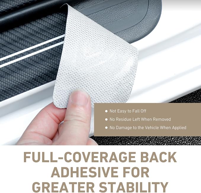 4 PCS Car Door Sill Protectors, Carbon Fiber Sport Threshold Guard Sticker, Anti-Scratch Door Edge Protection Decoration, Universal for Most Cars