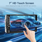 7inch Car Stereo Double Din Radio Touchscreen with Backup Camera Multimedia Car Audio Support Mirror Link, Bluetooth Caller ID, FM/MP3/MP4/USB/Subwoofer,Aux Input Car Audio Receivers