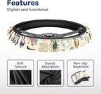 Vintage Historical Musical Steering Wheel Cover, Non-Slip Polyester Wheel Grip, Universal 15 Inch Car Accessory