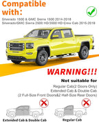 Tape-on Window Rain Guard for 2014-2019 Silverado/GMC Sierra Crew Cab Extra-Thick Rain Guards Side Truck Window Visors Vent Visor Window Deflectors Vent Shades Car Accessories