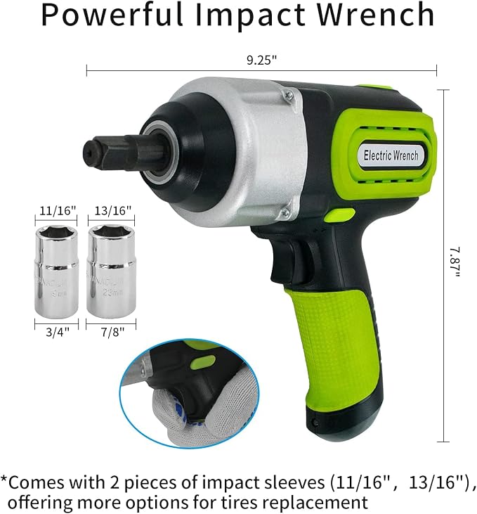 Electric Car Jack Kit 5Ton 12V Hydraulic (Lifting Range: 6.1-20.86 inch) with Impact Wrench & Inflator for Car SUV Sedan MPV with LCD & Tire Pressure Display
