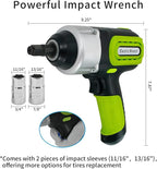 Electric Car Jack Kit 5Ton 12V Hydraulic (Lifting Range: 6.1-20.86 inch) with Impact Wrench & Inflator for Car SUV Sedan MPV with LCD & Tire Pressure Display