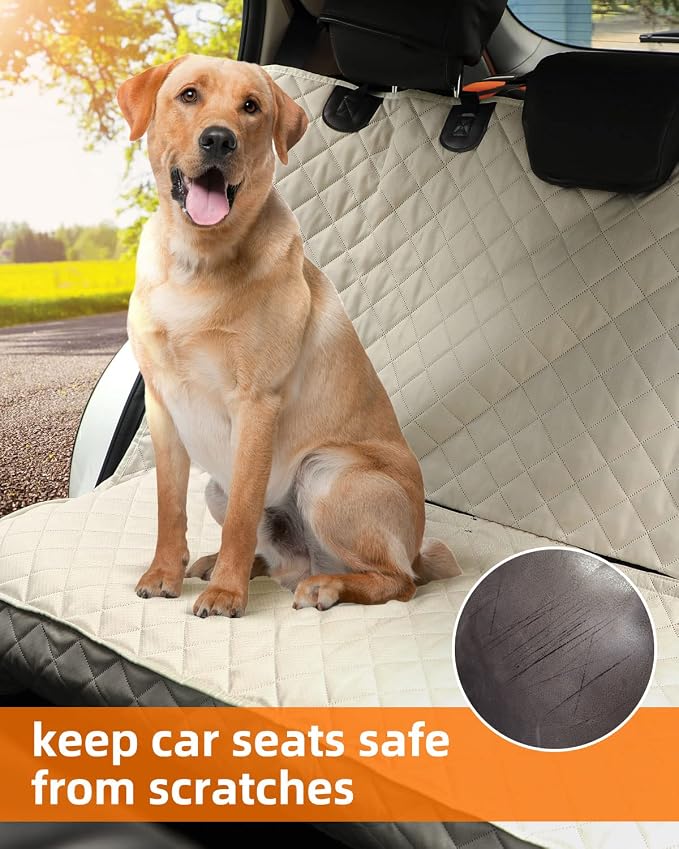 Waterproof Scratchproof Pet Bench Seat Covers for Cars, SUVs, Nonslip Durable Back Seat Cover for Dogs, 600D Oxford Fabric, Machine Washable