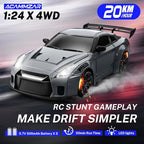 RC Drift Car, 1:24 Remote Control Car for Kids, 20KM/H 4WD High Speed RC Cars with Lights, Extra Racing Tires, Vehicle for Adults Boys Girls, Gray