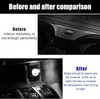2 PCS USB LED Car Interior Atmosphere Lamp, Portable Mini LED Night Light, Plug-in USB Interface Trunk Ambient Lighting Kit, Universal Interior Car Accessories (White)