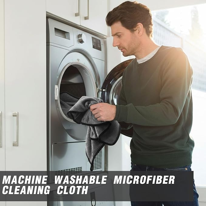 40 Pcs Gray Microfiber Towels: 16"x16" Microfiber Drying Towels Bulk Micro Fiber Car Cleaning Cloth for Cars Drying Washing Polishing Cleaning Household Supplies