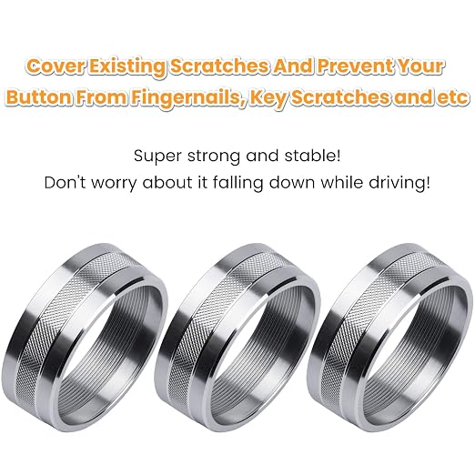 Audio Air Conditioning Button Cover Decoration Twist Switch Ring Trim for Jeep Wrangler JK JKU Patriot 2011-2018, Compass 11-16, Liberty 08-12, Dodge Challenger 08-14 Interior Accessories (Silver)
