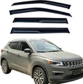 Tape On Window Visors Rain Guards for 2017-2026 Jeep Compass, 4-Piece Set | Window Deflectors Rain Sun Wind Guards Shade for Compass 17-26,Weatherproof & Easy Installation,Car Accessories