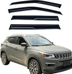 Tape On Window Visors Rain Guards for 2017-2026 Jeep Compass, 4-Piece Set | Window Deflectors Rain Sun Wind Guards Shade for Compass 17-26,Weatherproof & Easy Installation,Car Accessories
