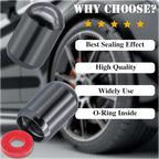4PCS Tire Valve Stem Caps, Aluminum Alloy Tire Air Caps, Corrosion Resistant Leak-Proof, Universal Wheel Valve Covers for Cars, SUV, Trucks, Bikes, Motorcycles, Bicycles(Gray)