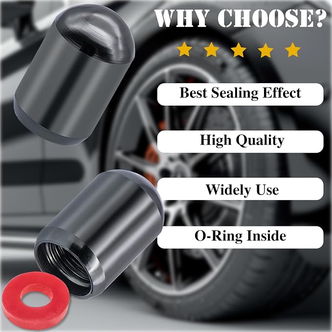 4PCS Tire Valve Stem Caps, Aluminum Alloy Tire Air Caps, Corrosion Resistant Leak-Proof, Universal Wheel Valve Covers for Cars, SUV, Trucks, Bikes, Motorcycles, Bicycles(Gray)