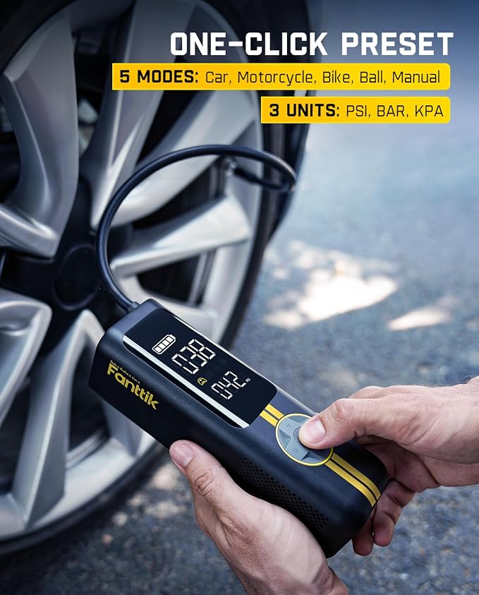 Fanttik X8 APEX EV Tire Inflator Portable Air Pump, 2X Faster Inflation, 150PSI Cordless Air Compressor with Powerful Battery, Handed Inflator for Electric Cars, Cars, Motorcycles, Bikes, Balls
