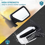 Right Passenger Side Door Mirror Compatible With 2021-2026 Ford F150 With Manual Folding Heated Blind Spot Turn Signal Light Puddle Light Temperature Sensors Chrome Replace#ML3Z17682SA(13Pins)