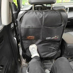 2 PCS Kick Mat Back Seat Protector, Waterproof Auto Seat Back Protective Cover with 2 Mesh Pockets, Large Backseat Kick Mat Protector Storage Organizer for Most Cars