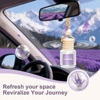 Car Air Freshener Diffuser Set, 6 Pack Lavender Natural Slow-Release Fragrance, Long Lasting Air Freshener for Women & Men Car Accessories, Hanging Cute Automotive Interior Decor Gift (8ml Each)