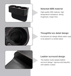 Car Seat Gap Filler Organizer, PU Leather Auto Front Seat Organizer Console Side Filler w/Cup Holder, Multifunctional Bottle Phone Holder Crevice Fillers for Most Car (Carbon Fiber Pattern)