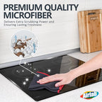 Airlab Glass Polishing Cloth Streak Free Miracle Cleaning Cloth Lint Free Microfiber Cleaning Rags for Glasses Kitchen Dish Mirrors Easy Clean, Pack of 6,12 x 12 Inches, Grey-red
