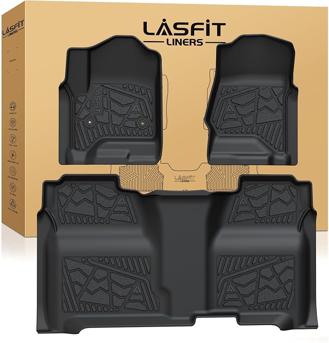 Floor Mats 2014-2018 for Chevrolet Chevy Silverado/GMC Sierra 1500 Only Crew Cab, 2015-2019 Silverado/Sierra 2500HD 3500 HD, Only Crew Cab, with Carpet Floor, Only Fit 1st Row Bucket Seating