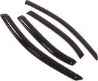 WD2-182 Dark Smoke 4 Pcs Set Window Visor (Outside Mount) Deflector Rain Guard Compatible with 2006-2012 Lincoln Zephyr