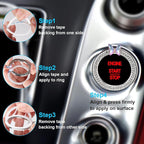 ORIESSE Bow Car Accessories,Pink Bow Tie Push Start Button Rhinestone Ring,Black Engine Start Stop Button Ring Car Decor,Bling Girly Ignition Charm