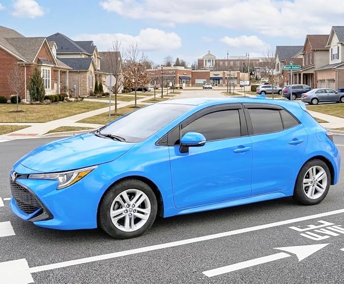 2019-2026 Tape-on Rain Guards for Toyota Corolla Hatchback Side Window Deflector Visors SE Nightshade XSE Durable Tinted Vent Shade 2020 2021 2022 2023 2024 2025