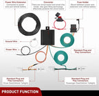 4 Pin Trailer Wiring Harness Kit 56033 Custom for 2008 2009 2010 2011 2012 2013 2014 2015 2016 2017 2018 2019 2020 Nissan Rogue 2007-13 Infiniti G25 Q60 G35 G37 Sedan Tow Hitch