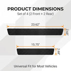 4 PCS Car Door Sill Protectors, Carbon Fiber Anti-Scratch Waterproof Threshold Guard Stickers, Front Rear Entry Scuff Protective Cover, Universal for Most Cars SUVs Trucks (Black)