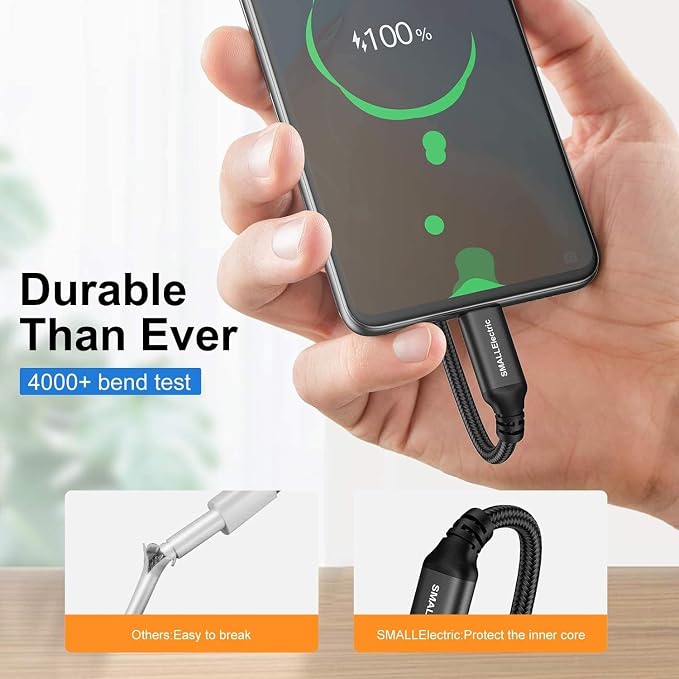 USB to USB C Cable 3FT 5 Pack, Type C Fast Charger Cord | 3A braided USB A to C charging cords for iPhone 17 16 15, car, office, Samsung Galaxy, LG and Type C devices.(Black)