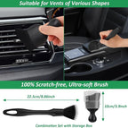 18PCS Car Interior Detailing Kit with Ultra Soft Brushes | Detailing Brush Set for Cleaning Interior, Upholstery Care, Professional Car Care Kit,Car Accessories for Truck Suv Interior