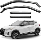 GrandWheel Window Deflectors Smoke Tinted in-Channel Side Window Vent Visor Deflectors Rain Guards Compatible with Kicks 2018-2024 - 4pcs. GW0348