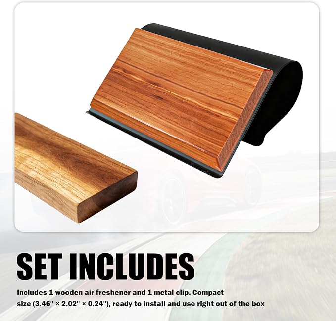Wood Car Air Freshener,Magnetic Wood Car Fresheners Long Lasting for Absorbing Unpleasant Smells,Reusable Wooden Cars Freshener Cars Interior Accessories for Truck & SUVs (Teak)