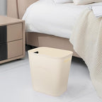 Plastic Small Bathroom Trash Can Wastebasket, 3.5 Gallon, Beige, 2 Pack | Compact Sturdy Garbage Can for Bathroom, Laundry Room, Kitchen, Office, Kids Room, Dorm, Durable, Easy to Clean