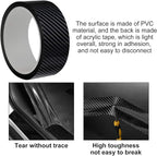Car Door Edge Guards Carbon Fiber, 5D Gloss Black Vinyl Automotive Entry Sill Protector Wrap Film, Universal Self-Adhesive Auto Door Trim Strips Anti-Collision (33Ft x 2In)