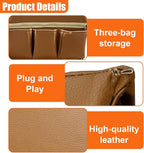 Car Window Armrest Storage Box, Leather Car Side Door Armrest Organizer Storage Bag with Multiple Pockets, Universal Comfortable Elbow Rest Pad Cushion for Auto Interior Accessories (Brown)