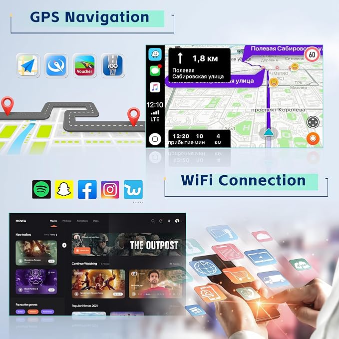 5Ghz WiFi 8Core 4G+64G Android 15 Car Radio for Toyota Corolla EX 2005-2012 Car Stereo with Wireless Carplay Android Auto, 9 Inch HD Touchscreen with GPS Bluetooth5.0 FM/RDS EQ SWC Backup Camera