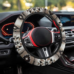 Southwestern Aztec Brown Auto Steering Wheel Cover Universal 15 Inch Diameter Anti-Slip Neoprene Car Steering Wheel Protector for Women Men