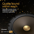 A-Series MAX TS-A653FH 6.5” 2-Way Speakers (Pair) – 340W Max, Balanced Sound + Smooth Treble, Enhanced Bass, Ideal Factory Upgrade, Installation Adaptors Included