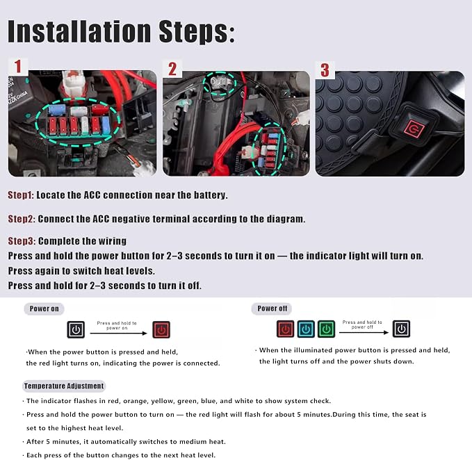 Motorcycle Heated Seat Cushion for Yamaha Xmax 300 MT15 MT-15 MT125 MT-125, Electric Silicone Seat Pad, 3-Speed Adjustable Temperature, Fast-Warming Water-Resistant Slip-Resistant