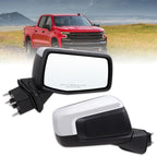 Right Passenger Side Mirror Compatible With 2019-2025 Chevy Silverado 1500 With Power Glass Manual Folding Heated Temperature Sensors Without Turn Signal Chrome Replace#GM1321583(7Pins）