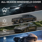 Windshield Cover for Ice and Snow, All-Season Car Windshield Cover with Heavy Duty Oxford Fabric, Windproof Front Window Protector Sun Shade with Mirror Covers for Cars, SUVs and Trucks