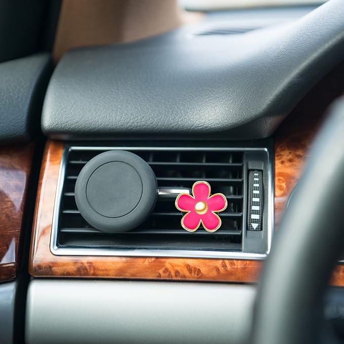 6 Pcs Daisy Flower Air Vent Clip Accessories Air Conditioning Outlet Clip Car Air Freshener Dashboard Accessories Charm Car Inter Decor(2.5 cm, 3 cm, 3.3 cm,Red)