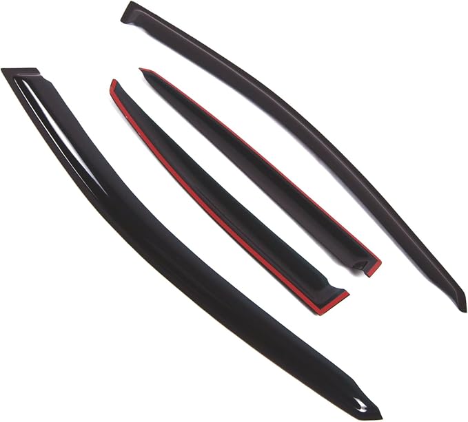 Outside Mount Window Vent Visors Rain Guards Compatible with Suzuki Forenza 2004-2008 | Side Window Wind Deflectors Rain Shields | Smoke Tinted, 4 Pcs Set, DGWV-397
