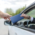 2Pack Car Registration and Insurance Holder,Car Document Holder for Cards License with Magnetic Shut,Vehicle Glove Box Car Organizer for Documents, Cards, License(Carbon Fiber Blue)