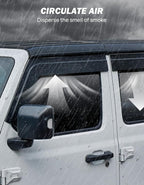 Outside Mount Rain Guards Compatible with 2018-2026 Wrangler JL JLU & Gladiator JT 4-Door, Side Window Deflectors Low-Profile Smoke Matte Style Window Vent Visors, 4 Pieces