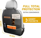 Car Seat Back Protector for Kids - Backrest Protector Prevents Damage from Kicking, Universal Fit Seat Protector with Anti-Slip Design, Shields Against Scratches & Footprints